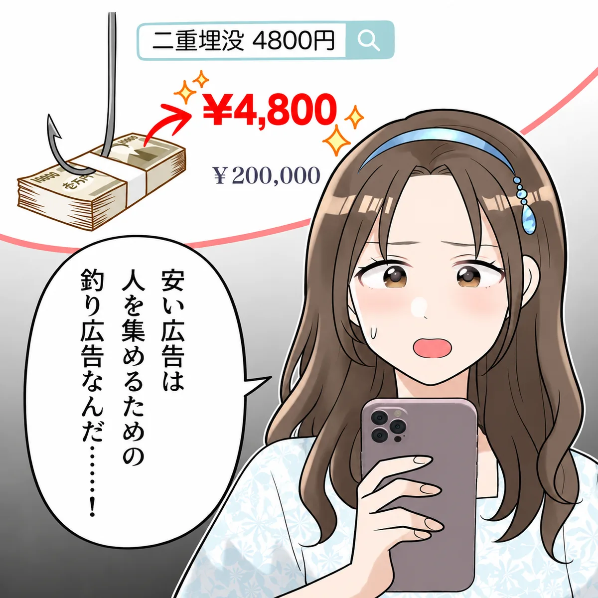 安い広告は人を集めるための釣り広告なんだ……!